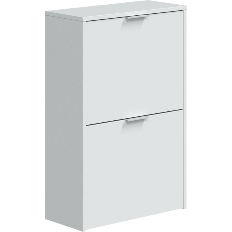 Tagère à chaussures Valdosta, Étagère à chaussures peu encombrante avec 2 portes, Étagère à chaussures d'entrée, Armoire à chaussures, 50x22h76 cm,