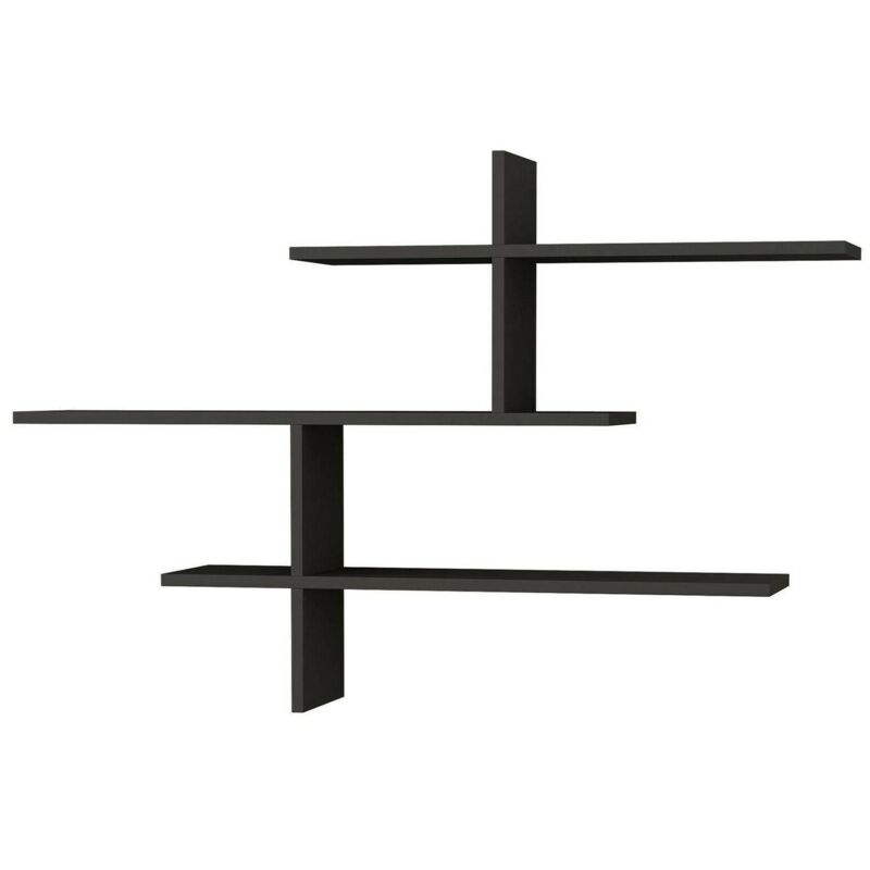 Dmora - Étagère murale Dpjac, Étagère, Tablette murale, Rayonnage polyvalent, 123x22h81 cm, Anthracite