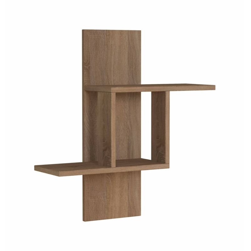 Dmora - tagère murale Hyperion, Étagère, Tablette murale, Rayonnage polyvalent, 64x20h70 cm, Chêne, avec emballage renforcé