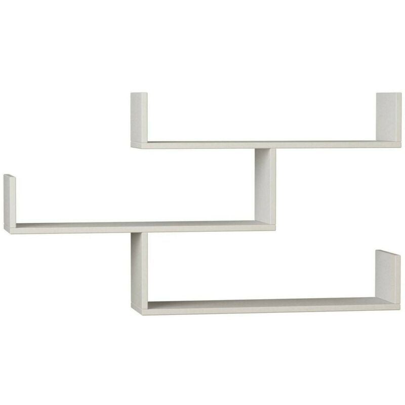 Dmora - tagère murale Nebulon, Étagère, Tablette murale, Rayonnage polyvalent, 119x23h67 cm, Blanc, avec emballage renforcé