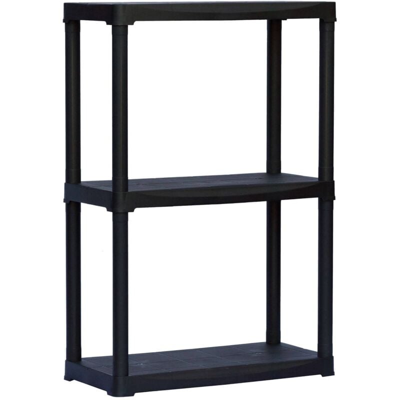 Tagère polyvalente avec 1 étagère en polypropylène, étagère pour intérieur ou extérieur, 100% Made in Italy, 60x30h90 cm, couleur anthracite, avec