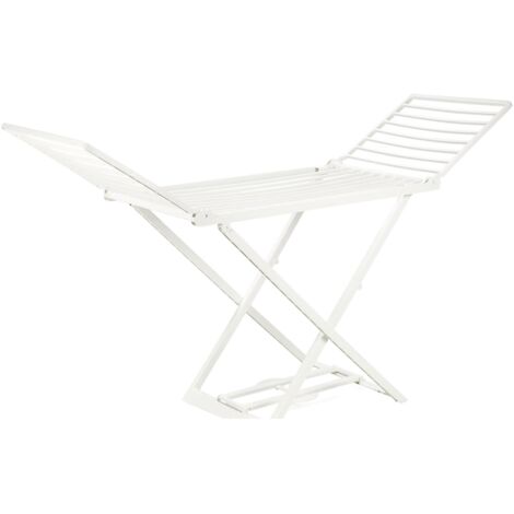 Dmora Faltbare Wäscheleine, Made in Italy, 194 x 58 x 108 cm, Weiße Farbe