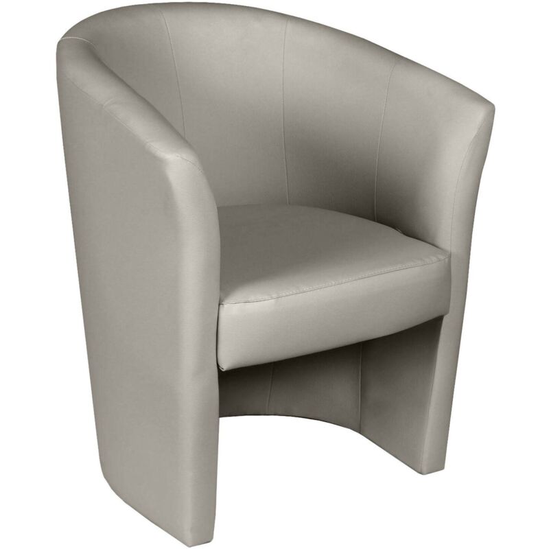 Dmora - Fauteuil avec revêtement en éco-cuir, couleur grise, 65 x 78 x 60 cm