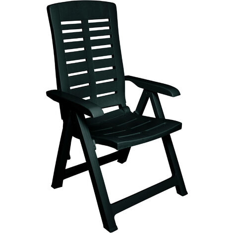 Dmora Fauteuil pliant multi-positions, Made in Italy, 60 x 61 x 109 cm, Couleur verte