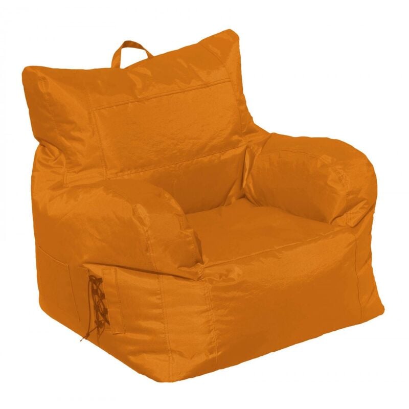 Fauteuil rembourré avec accoudoirs, couleur orange, Dimensions 80 x 80 x 80 cm - Dmora