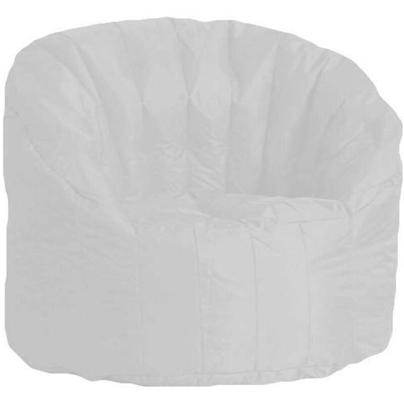 Fauteuil rond rembourré, couleur blanche, Dimensions 80 x 80 x 80 cm, avec emballage renforcé - Dmora