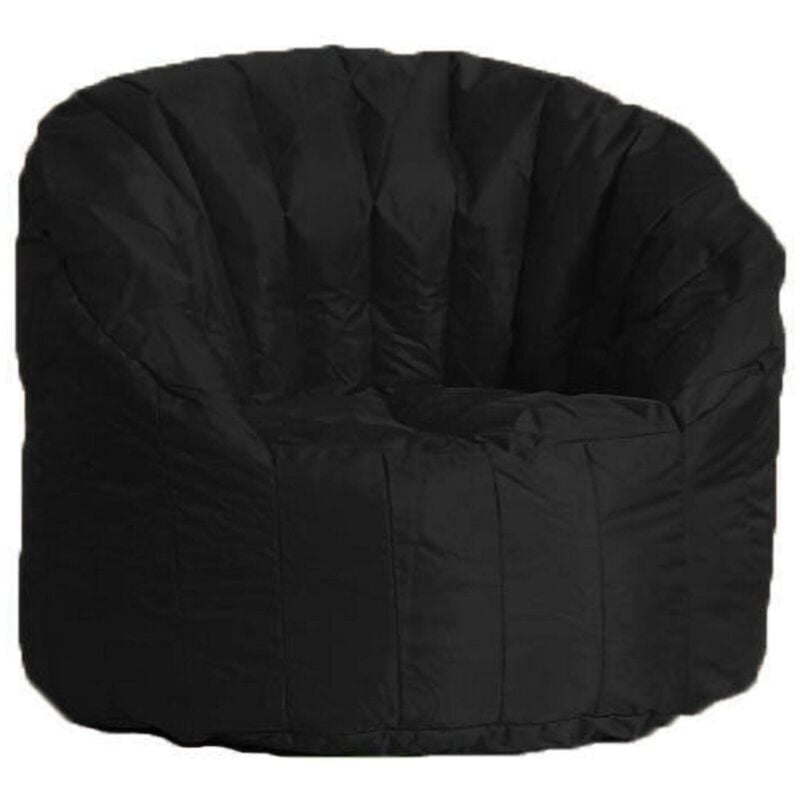 Fauteuil rond rembourré, couleur noire, Dimensions 80 x 80 x 80 cm, avec emballage renforcé - Dmora