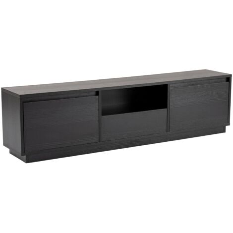 Dmora - Fernsehschrank Morrigan, Ständer für Wohnzimmerfernseher, Niedriges Wohnzimmer-Sideboard, TV-Ständerbasis, 160x30 h42 cm, Schwarz