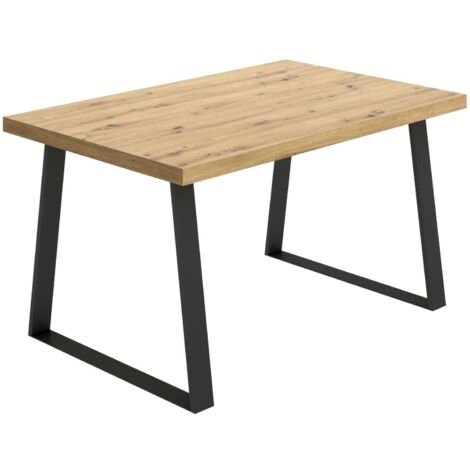 Dmora - Fester-Tisch Darrigh, Mehrzweck-Esstisch, rechteckiger Küchen- oder Esszimmertisch, 140 x 90 x 75 cm, Nodi-Eiche