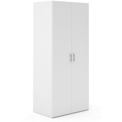 Dmora - Guardaroba 2 ante Alibabba, Mobile camera da letto, Cabina armadio portabiti, Armadio appendiabiti, 77x49 h175 cm, Bianco