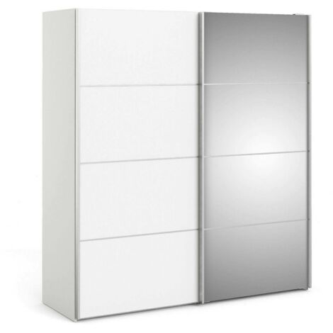 Dmora - Guardaroba 2 ante Astrée, Mobile camera da letto, Cabina armadio portabiti, Armadio appendiabiti, 182x64 h202 cm, Bianco
