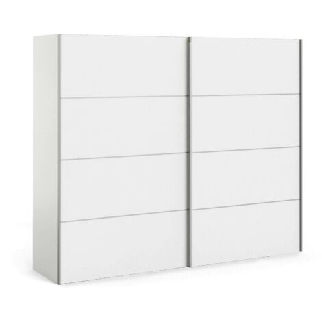 Dmora - Guardaroba 2 ante Calixte, Mobile camera da letto, Cabina armadio portabiti, Armadio appendiabiti, 243x64 h202 cm, Bianco