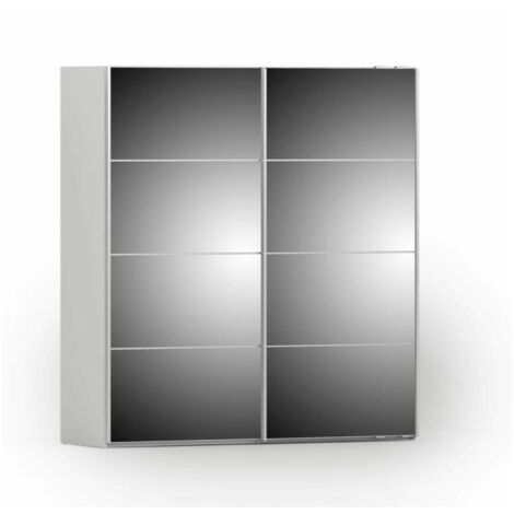 Dmora - Guardaroba 2 ante Charline, Mobile camera da letto, Cabina armadio portabiti, Armadio appendiabiti, 182x64 h202 cm, Bianco