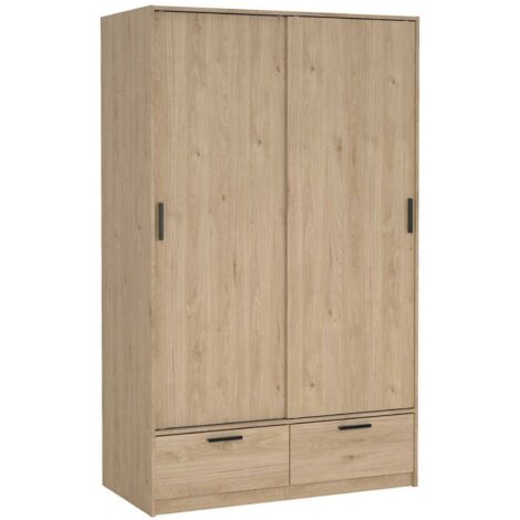 Dmora - Guardaroba 2 ante Kammuri, Mobile camera da letto, Cabina armadio portabiti, Armadio appendiabiti, 121x60 h200 cm, Rovere