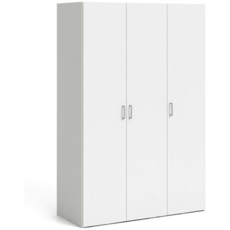 Dmora - Guardaroba 3 ante Dsegr, Mobile camera da letto, Cabina armadio portabiti, Armadio appendiabiti, 115x49 h175 cm, Bianco