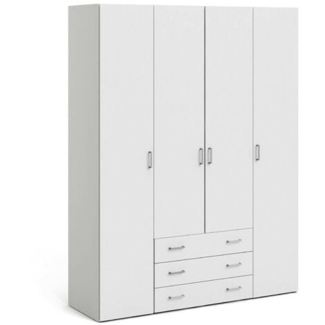 Dmora - Guardaroba grande Amoruccio, Mobile camera da letto, Cabina armadio portabiti, Armadio appendiabiti, 154x50 h200 cm, Bianco