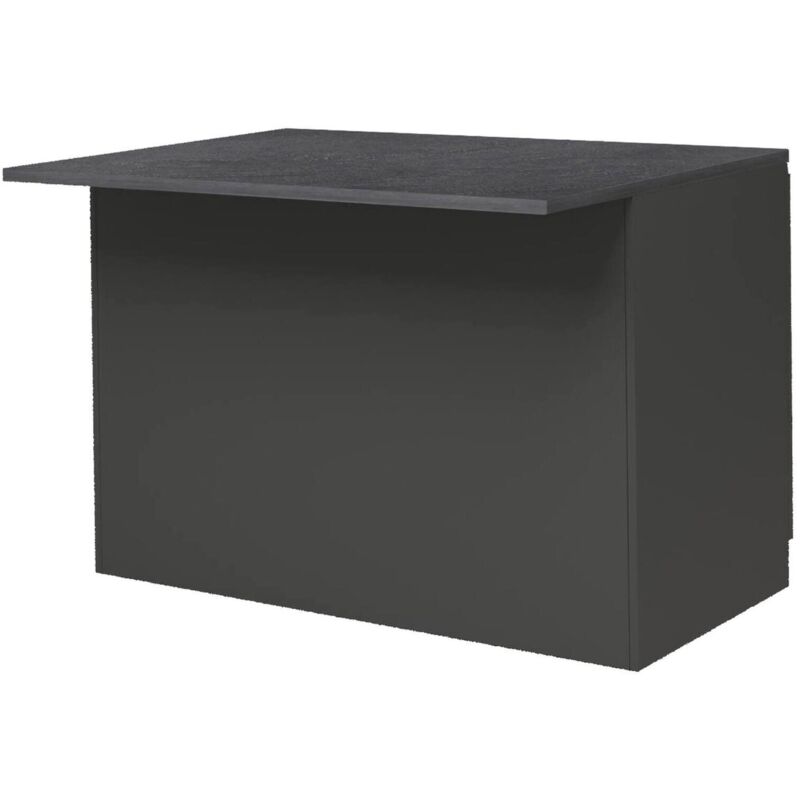 Lot de cuisine Daffaticat, table de rangement auxiliaire, meuble de cuisine avec 2 portes, 100% Made in Italy, 125x90h90 cm, Anthracite et Ardoise