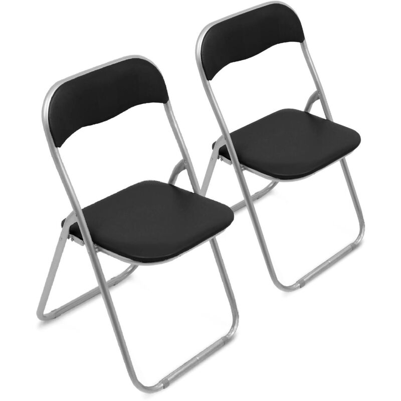 

Juego de dos sillas plegables 43 x 47 x 79,5 cm, color negro - Dmora