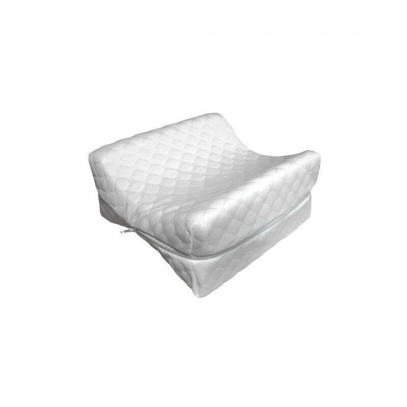 

Almohada ergonómica para piernas forrada en algodón elástico, Made in Italy, 24 x 26 x 14 cm, color blanco - Dmora