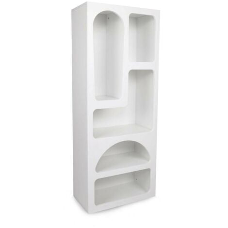 Dmora - Kommode Dgargiul, Wohnzimmerbuffet, Wohnzimmer-Sideboard, Moderne Küchen-Speisekammer, 60x32h150 cm, Weiß