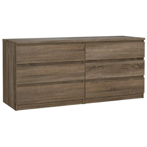 Dmora - Kommode Joyce, Wohnzimmerbuffet, Wohnzimmer-Sideboard, Moderne Küchen-Speisekammer, 154x50 h68 cm, Eiche