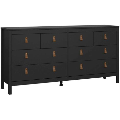 Dmora - Kommode Kovsova, Wohnzimmerbuffet, Wohnzimmer-Sideboard, Moderne Küchen-Speisekammer, 160x38 h80 cm, Schwarz