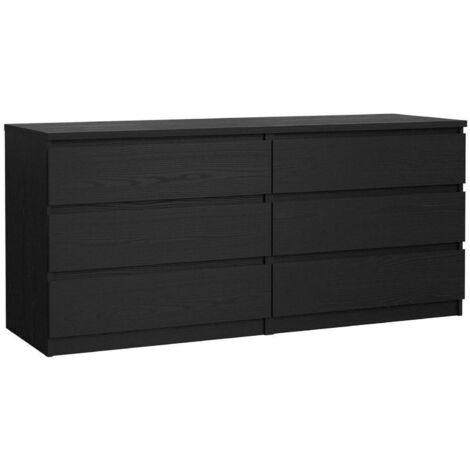 Dmora - Kommode Victoire, Wohnzimmerbuffet, Wohnzimmer-Sideboard, Moderne Küchen-Speisekammer, 154x50 h68 cm, Schwarz