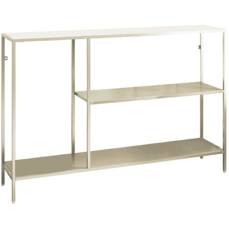 Dmora - Konsolentisch Uva, Tisch, Eingangskonsole, Regal, 120x30 h80 cm, Sahne