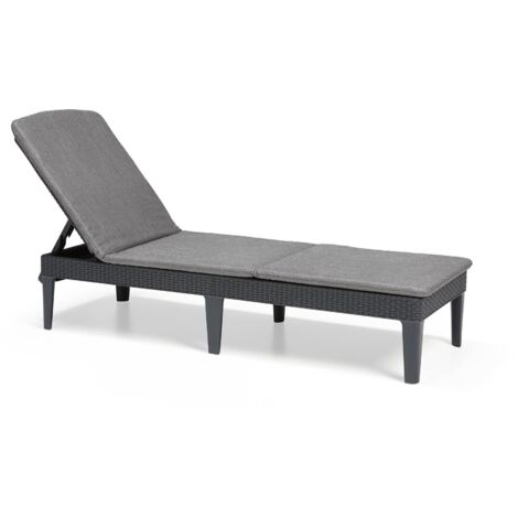 Dmora - Lettino prendisole Glace, Sdraio da giardino, Letto pieghevole outdoor, Sedia reclinabile, 188x58 h29 cm, Antracite e Grigio