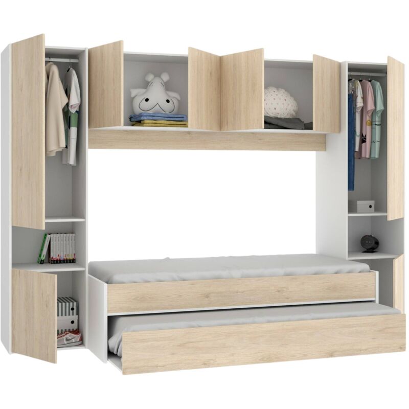 Letto Per Bambini Venturosa, Cameretta Completa Con Armadio A Ponte...