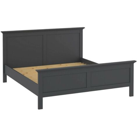 Dmora - Letto piazza e mezza Faxai, Sommier per camera da letto, Giroletto per stanza, Struttura porta materasso, 211x179 h110 cm, Grigio