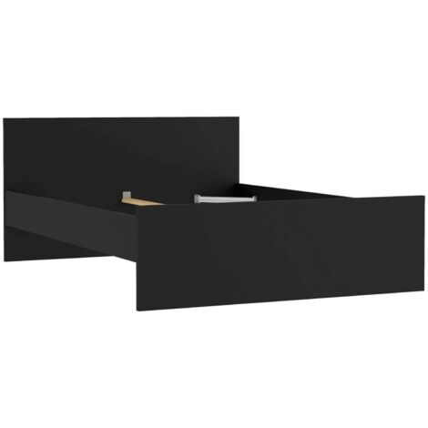 Dmora - Letto piazza e mezza Gustava, Sommier per camera da letto, Giroletto per stanza, Struttura porta materasso, 197x146 h80 cm, Nero