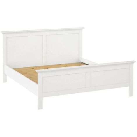Dmora - Letto piazza e mezza Inaya, Sommier per camera da letto, Giroletto per stanza, Struttura porta materasso, 211x179 h110 cm, Bianco