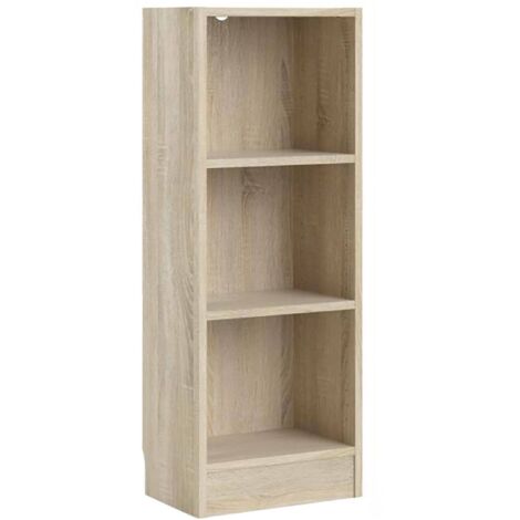 Dmora - Libreria Alcesti, Scaffale da ufficio, Mobile portalibri, Biblioteca, 41x27 h107 cm, Quercia