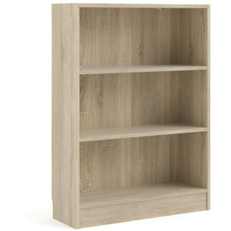 Dmora - Libreria Aski, Scaffale da ufficio, Mobile portalibri, Biblioteca, 79x27 h107 cm, Quercia