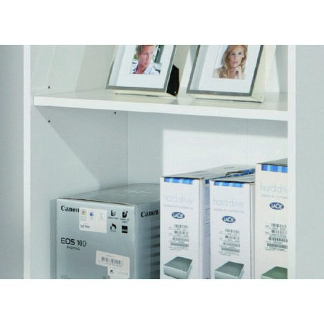 Dmora Libreria con quattro ripiani, colore bianco, cm 60 x 145 x 30, con imballo rinforzato