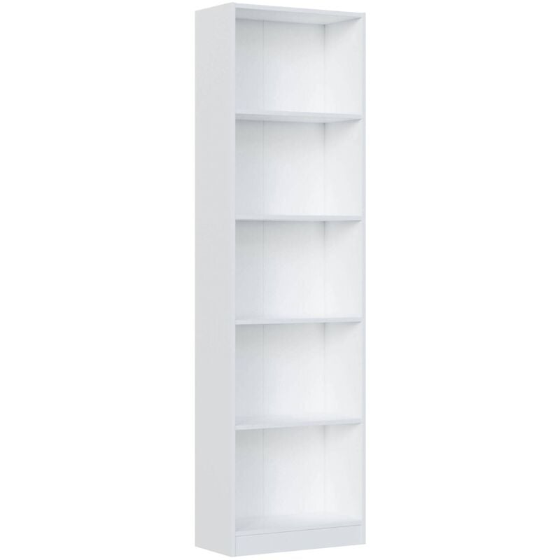 

Librería Bookshelf 6 baldas, Color Blanco Mate, Medidas 52 x 180 x 25 cm - Dmora