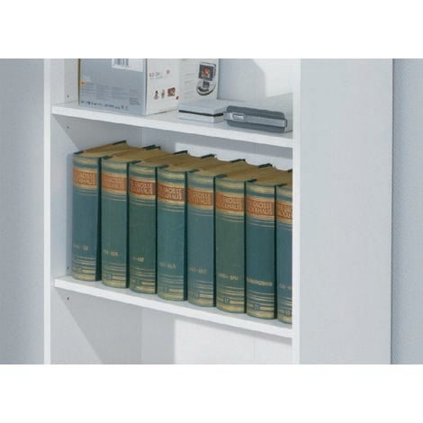 Dmora - Libreria Djorda, Scaffale da ufficio, Mobile portalibri, Biblioteca, 60x30 h110 cm, Bianco
