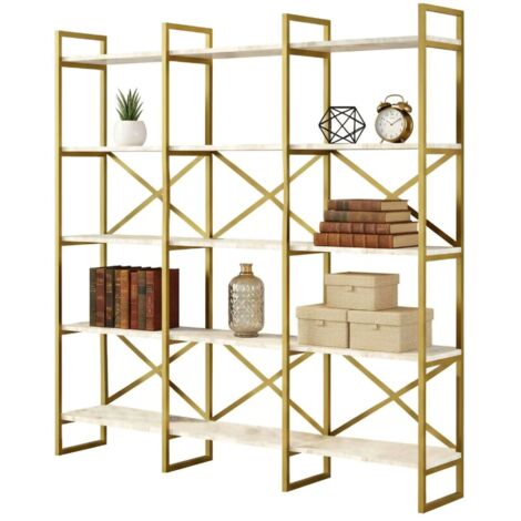 Libreria Gacrux 96x26x169 Cm - Scaffale Per Libri E Oggetti - Effetto Quercia - Foto 9