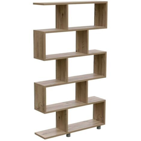 Dmora - Libreria Severa, Scaffale da ufficio, Mobile portalibri, Biblioteca, 90x20h156 cm, Quercia