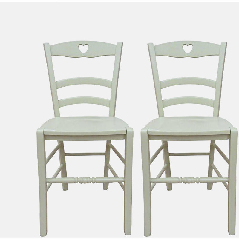 Dmora - Lot de 2 chaises en bois classiques, pour salle à manger, cuisine ou salon, Made in Italy, cm 45x47h88, Assise h cm 48, Couleur sable, avec