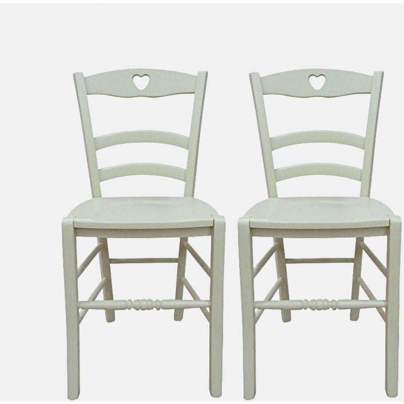 Dmora - Lot de 2 chaises en bois classiques, pour salle à manger, cuisine ou salon, Made in Italy, cm 45x47h88, Assise h cm 48, Couleur sable