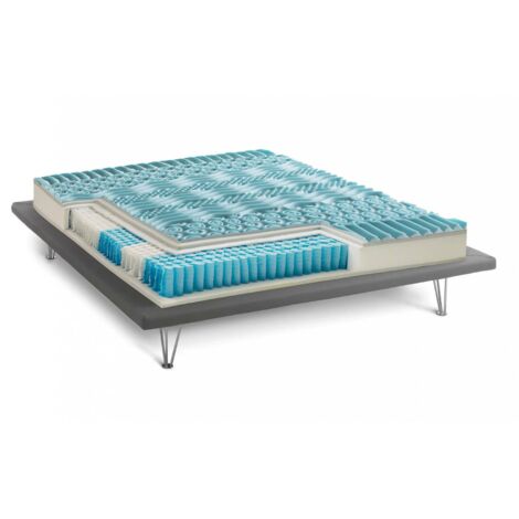 Dmora - Materasso singolo Dgabell, Sfoderabile in Memory Foam+Gel e Molle insacchettate, 100% Made in Italy, Anti acaro e Anallergico, Cm 80x190h27