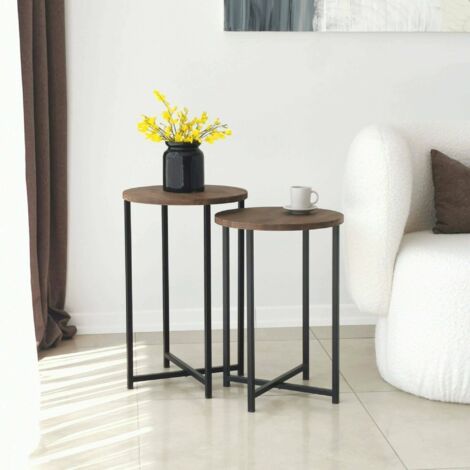 Dmora - Mesa de café Dluperin, Mesa de centro baja, Revistero para sofá, Estante de la sala de estar, 70x35h55 cm, Nuez