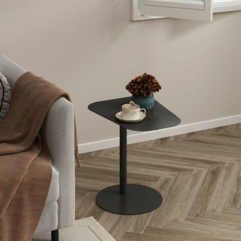 Dmora - Mesa de café Niccone, Mesa de centro baja, Revistero para sofá, Estante de la sala de estar, 50x38 h50 cm, Pizarra