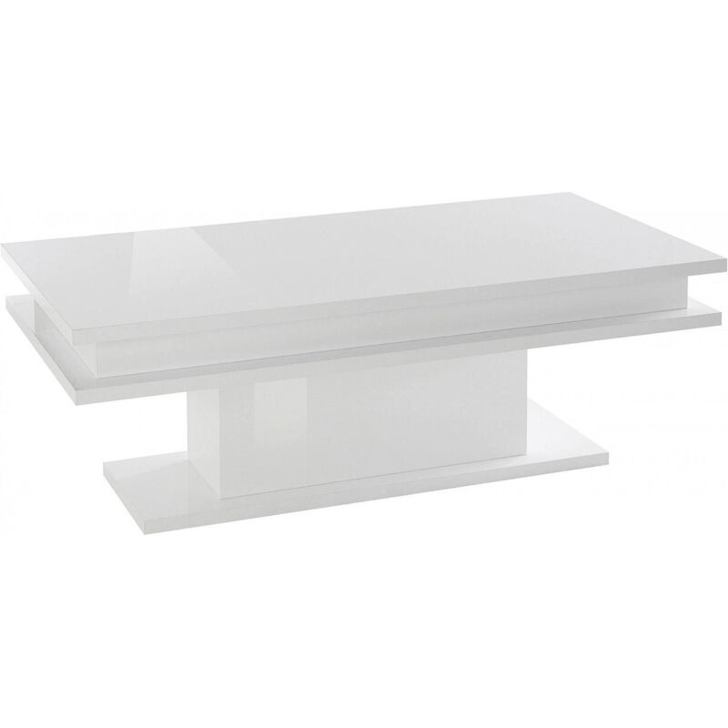 

Mesa de centro Made in Italy, Mesa de salón, 100x55h42 cm, color blanco brillante - Dmora