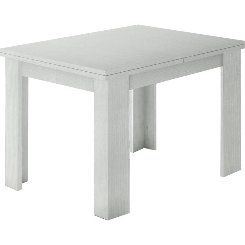 

Dmora Mesa de comedor Dmora con apertura para libros, Made in Italy, Consola auxiliar de cocina, Mesa extensible, 90x90h75 cm, Color alerce blanco