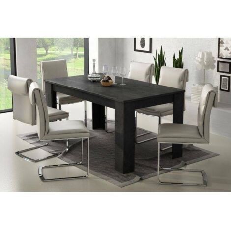 Dmora Mesa de comedor extensible, Consola extensible, Mesa moderna con extensiones, 160 / 220x88h80 cm, Color gris ceniza, con embalaje reforzado