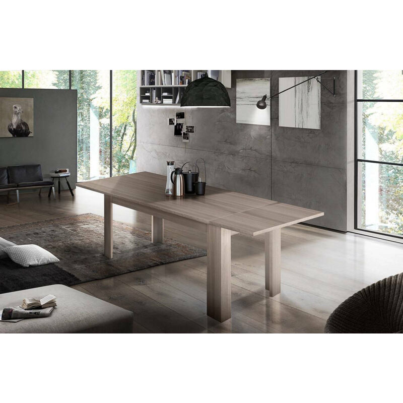 

Dmora Mesa de comedor extensible Dmora, Made in Italy, Mesa moderna con extensiones, Consola extensible, 160 / 210x90h75 cm, color olmo perla