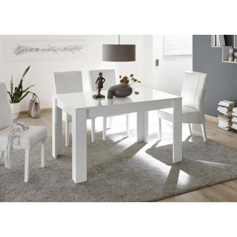 Dmora - Mesa Extensible Corbara, Consola con extensiones, Mesa de comedor, Estante de cocina extensible, Made in Italy, 137x90 h79 cm, Blanco brillante